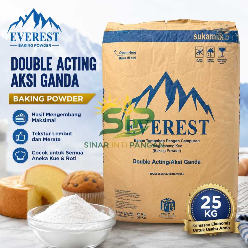 Baking Powder Everest Tepung Pengembang Kue Anti Gagal Karung Grosir Bahan Industri Bakery 25kg