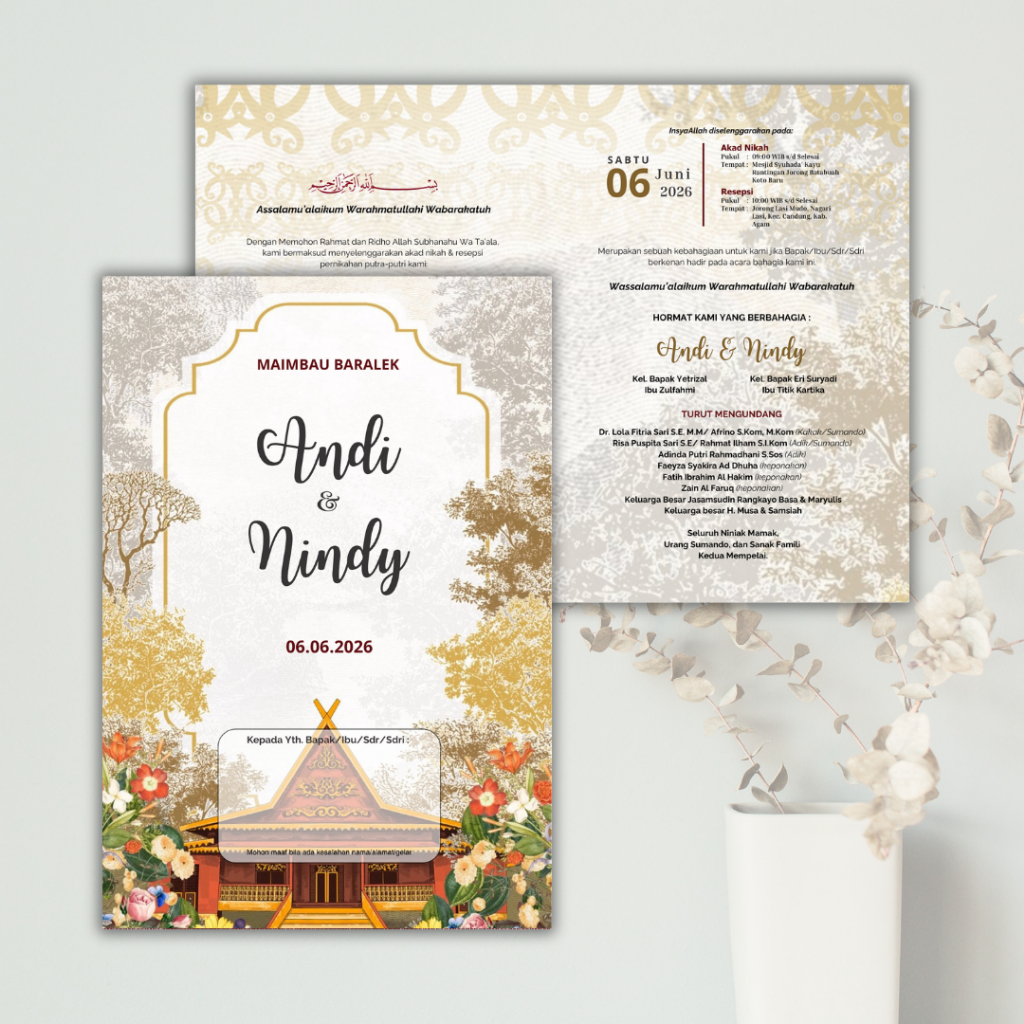 UNDANGAN PERNIKAHAN TEMA ADAT MELAYU RUMAH ADAT MELAYU RIAU TERBARU