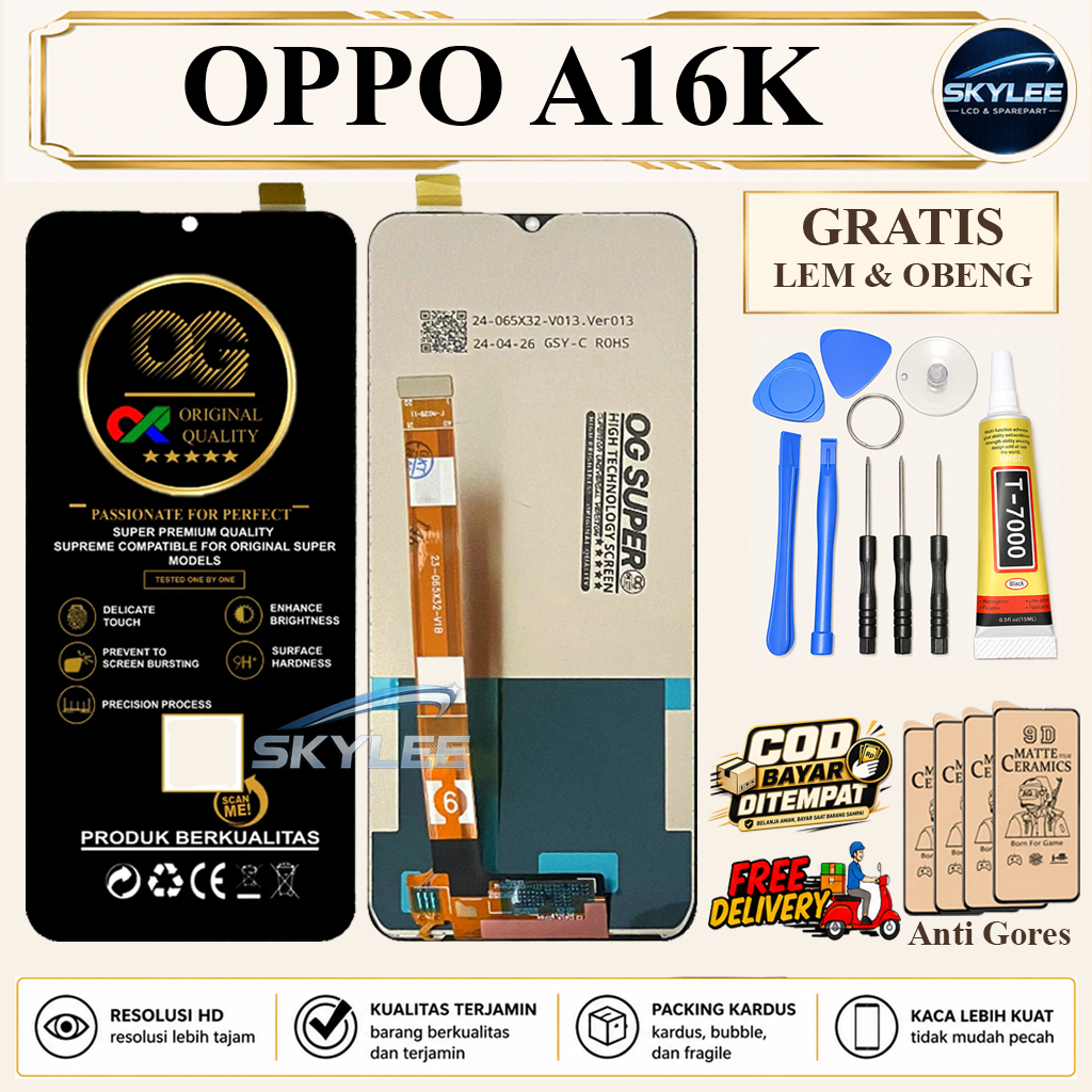 LCD OPPO A16K Fullset Touchscreen Original OEM
