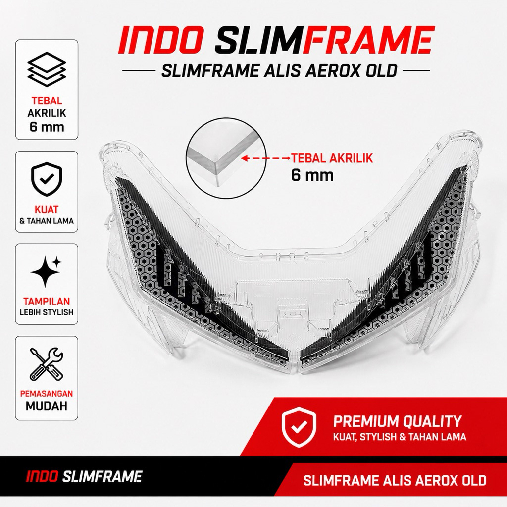 slimframe alis aerox old/alis akrilik aerox lama