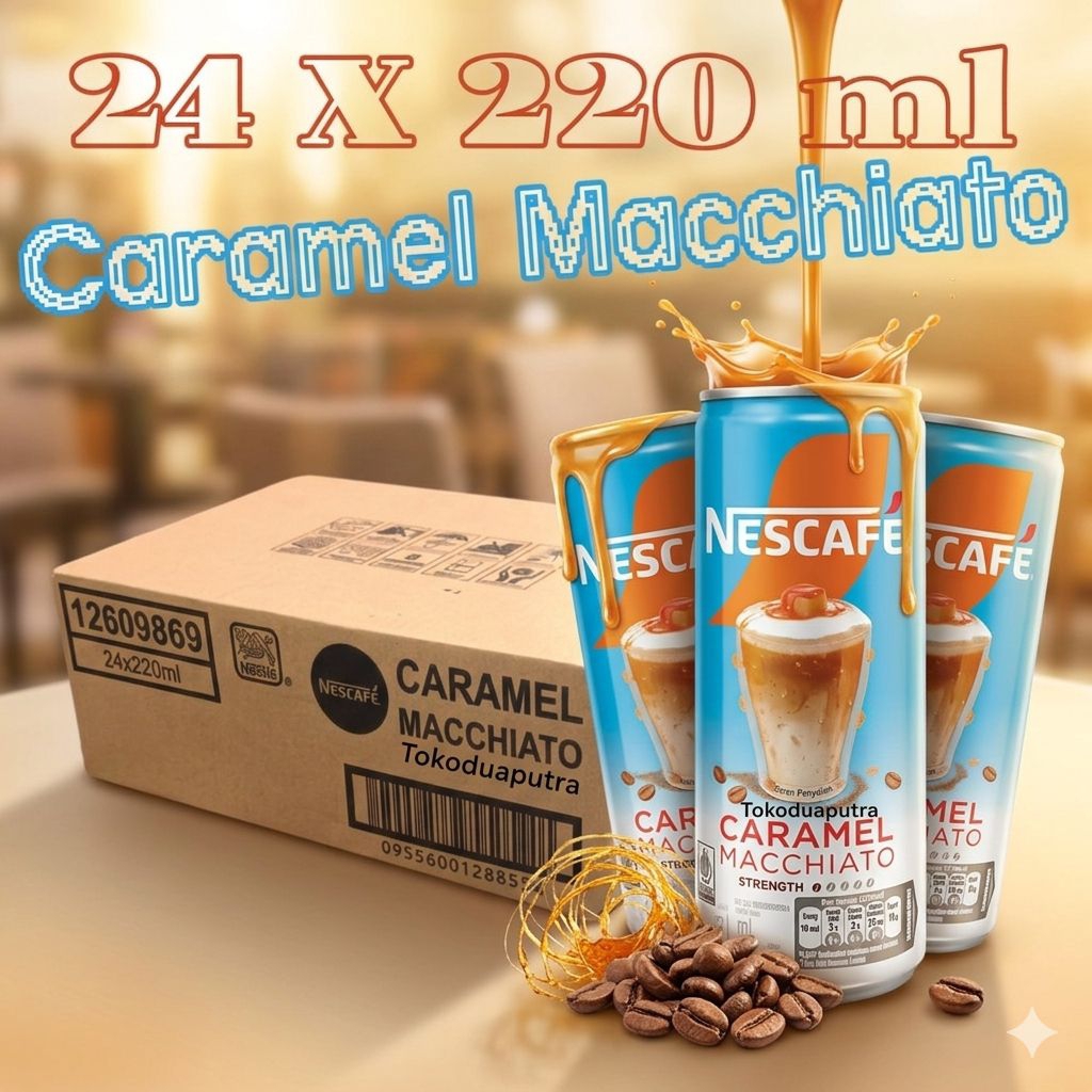 Nescafe Caramel Macchiato 220 Ml X 24 kaleng / Nescafe Caramel Macchiato Ready to Drink