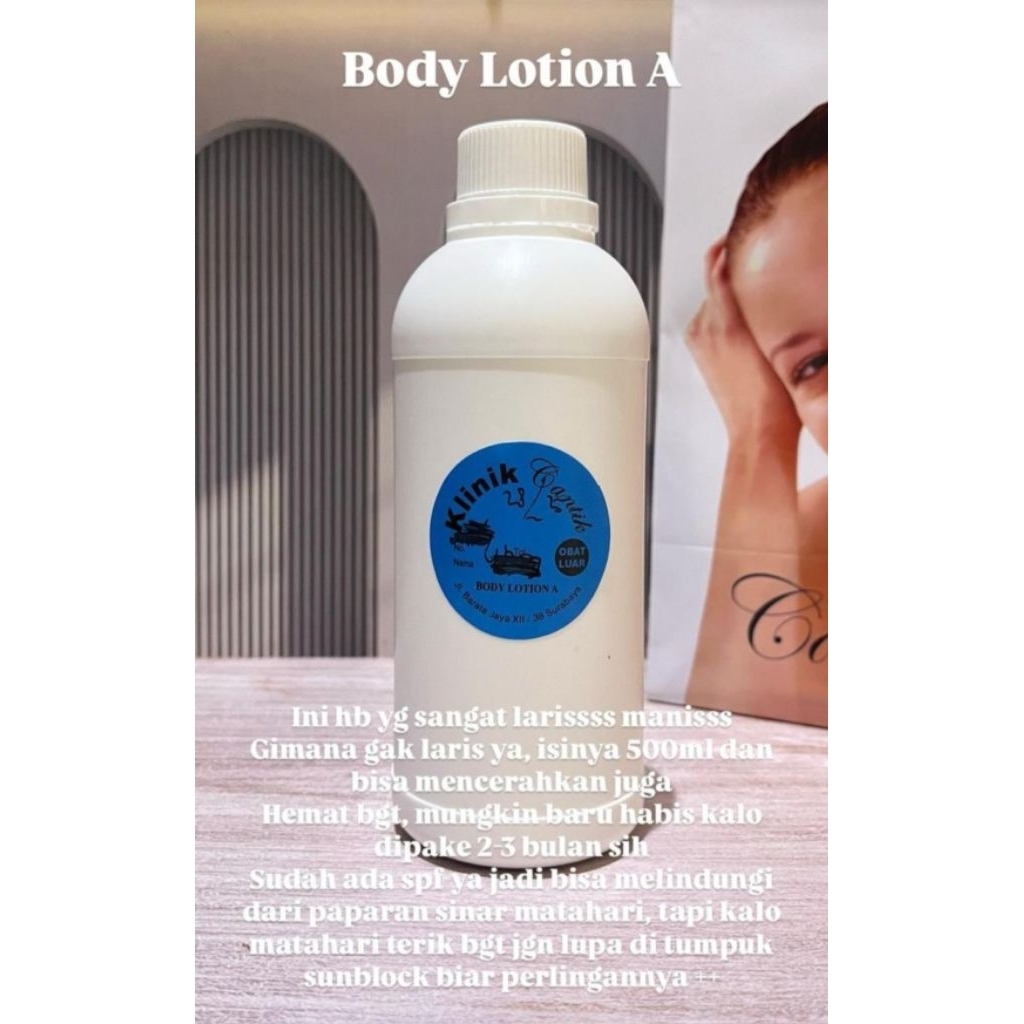 Body Lotion A Klinik Cantik Baratajaya Surabaya|Ori Cantik Baratajaya