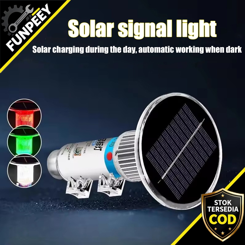 (Stok Tersedia)Lampu Torpedo Bertenaga Surya Lampu Jaring Lampu Kapal Nelayan Lampu Penanda Laut Tan