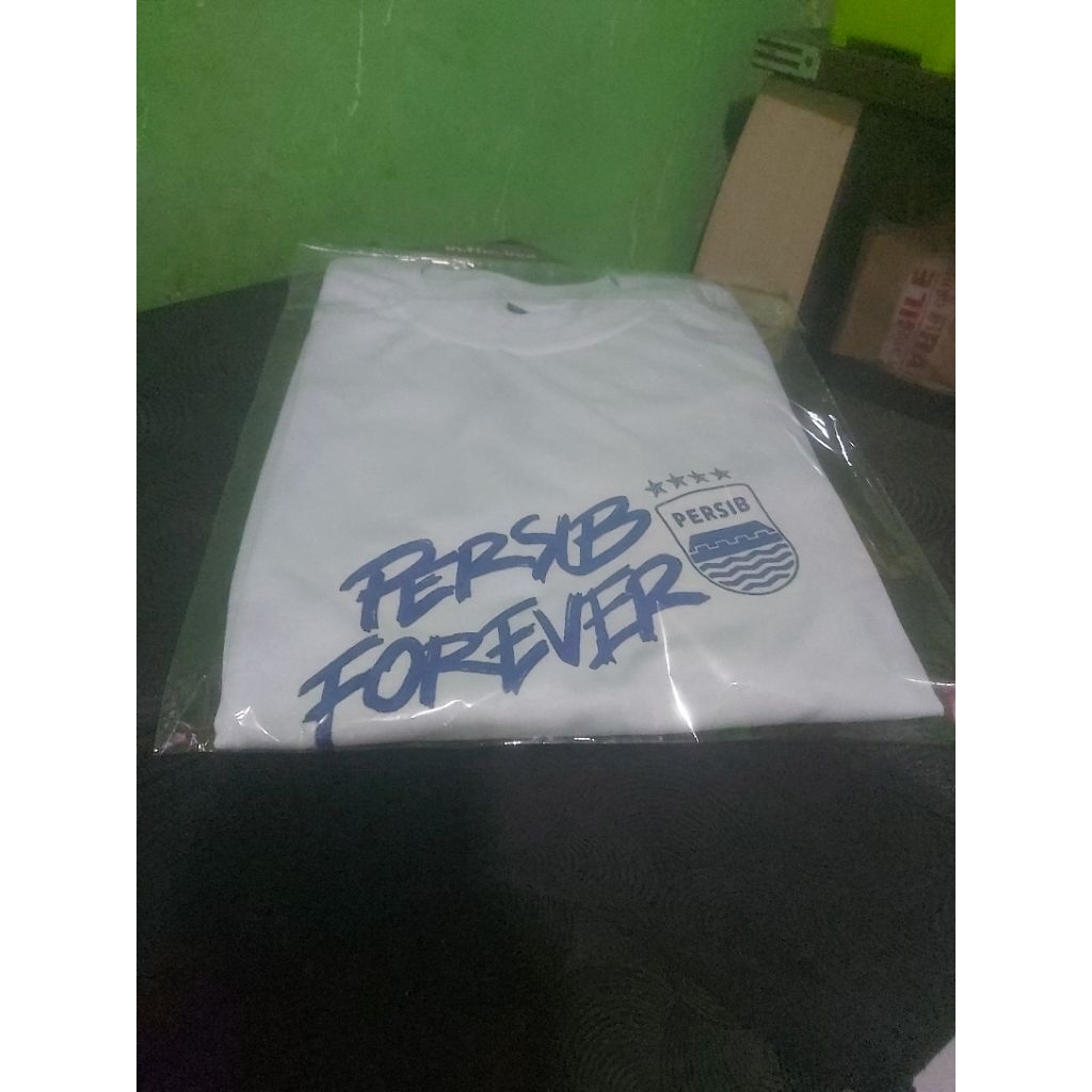Kaos Polos PERSIB FOREVER - Desain Sederhana dengan Logo PERSIB - Pakaian