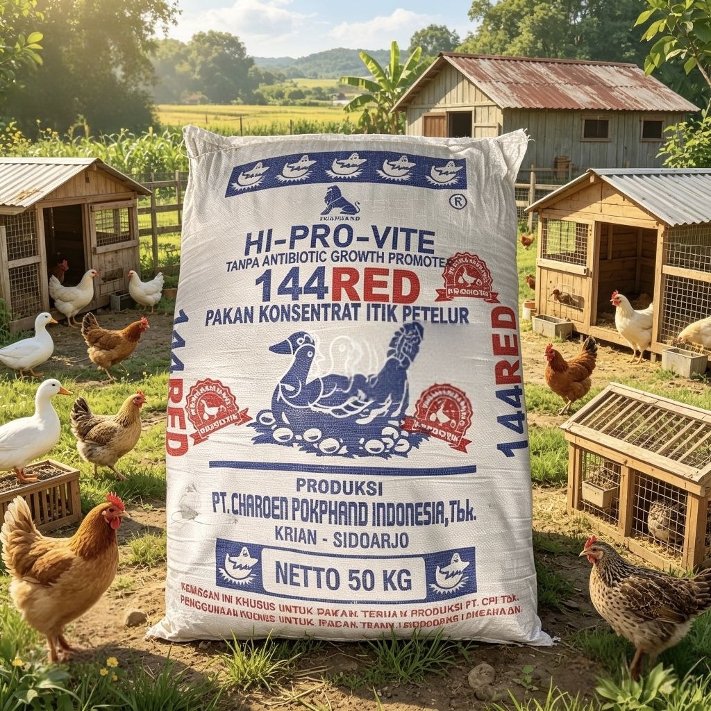Hi-pro-vite 144red konsentrat pakan itik petelur