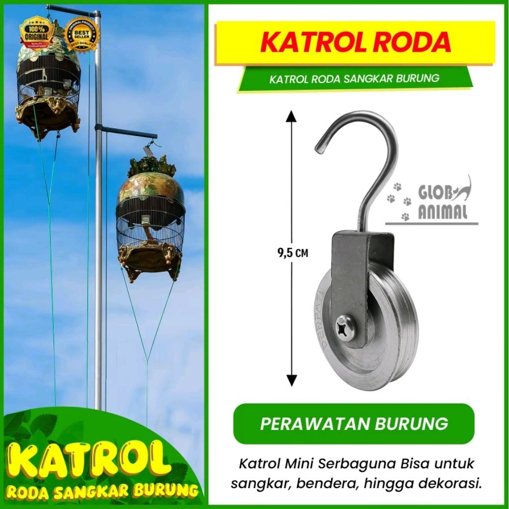 KATROL RODA KEREKAN BURUNG roda mini kerekan sangkar burung katrol kandang burung roda katrol bender