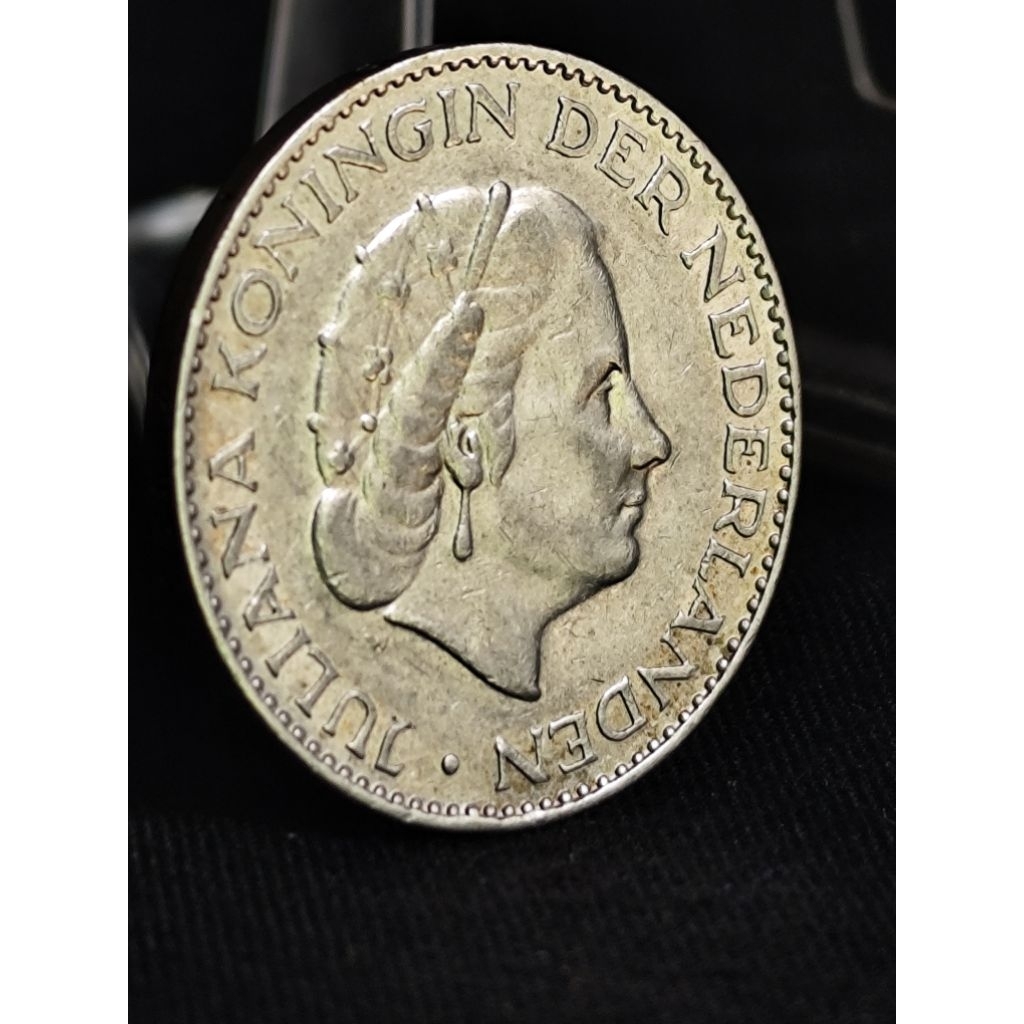 koin perak kuno asli 1 gulden juliana 1956