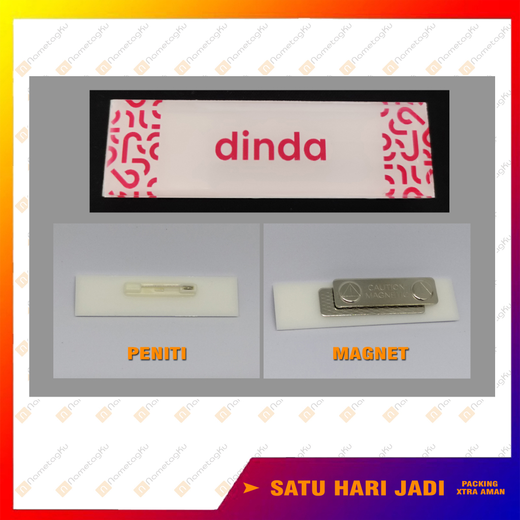( SATUAN )Nama dada nametag magnet logo matahari