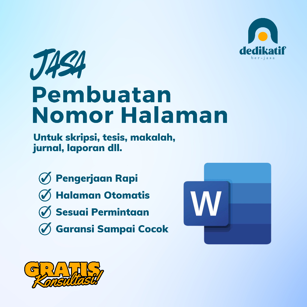 Jasa Pembuatan Nomor Halaman (Skripsi, Tesis, Makalah, dll)