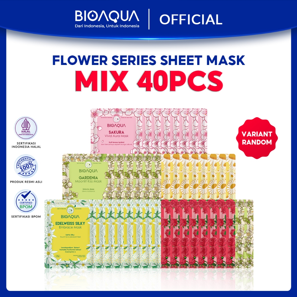 BIOAQUA Sheet Mask Paket Masker Muka Glowing Masker Wajah/Anti-Acne/Hydrating Moisturizing/Anti-agin