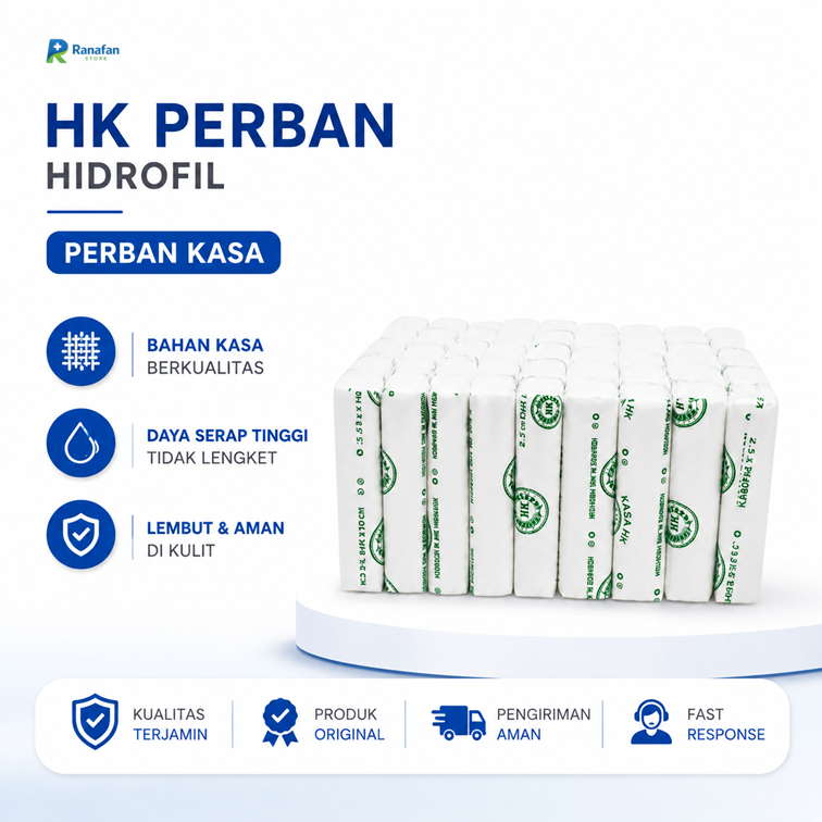 HK Perban Hidrofil (Kemasan per Pak) Perban Katun Elastis, Nyaman dan Praktis untuk Perawatan Luka