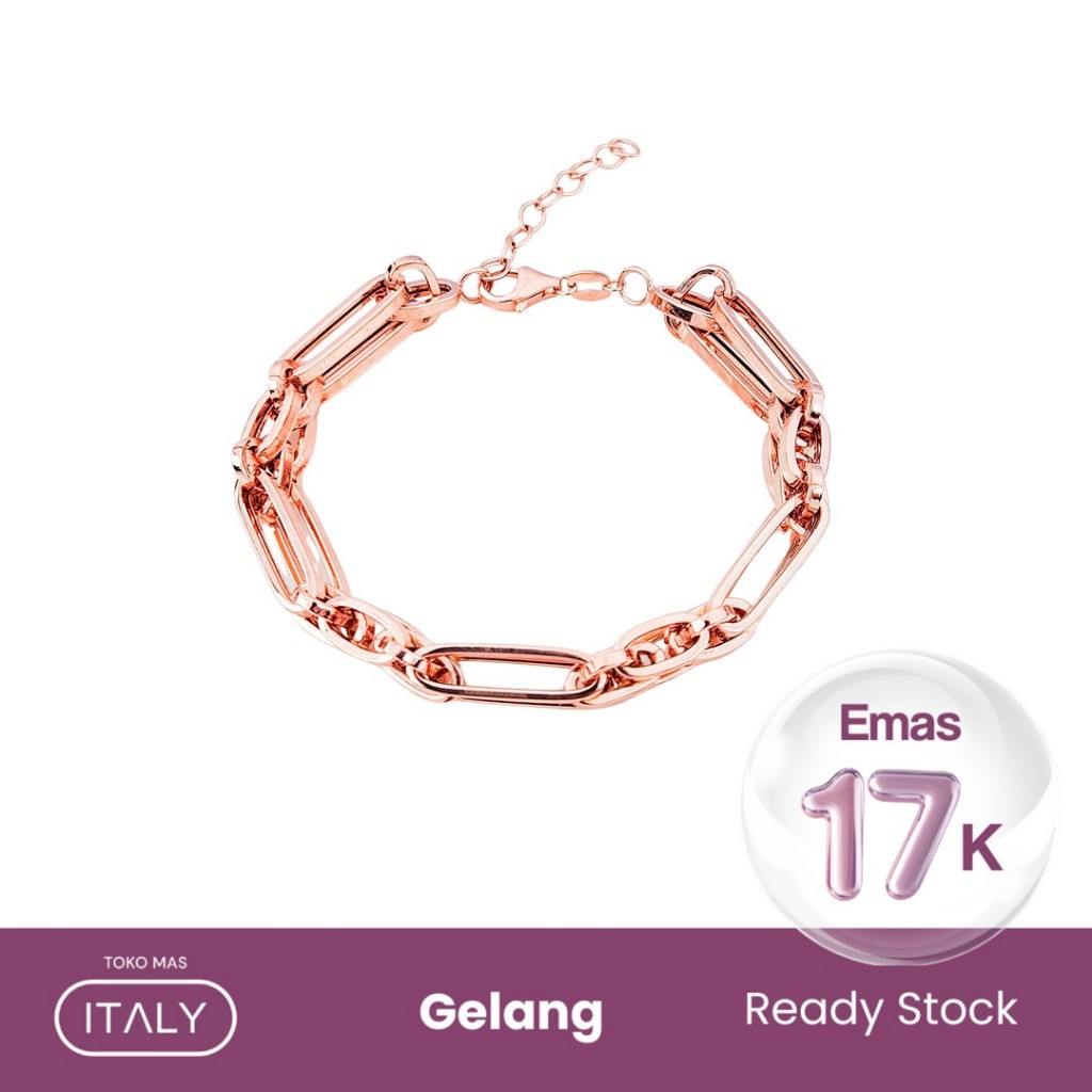 GELANG KAKU MODEL PAPERCLIP FANCY OVAL ROSE CTT AMERO ROSE 750 17K