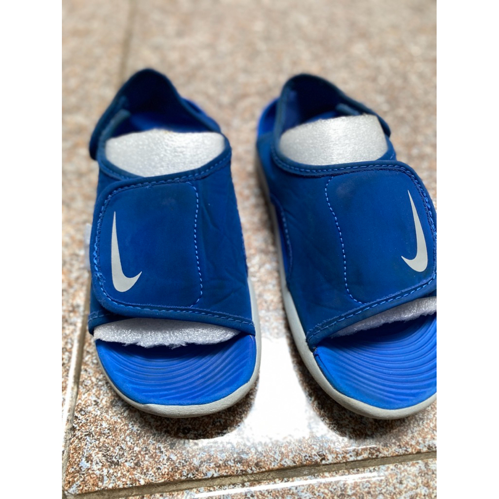 sandal biru nike sunray pl anak