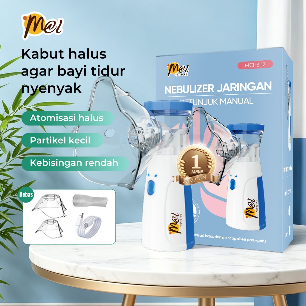 MCI Nebulizer Portabel Bantu Pernafasan Asma Inhalasi/Inhaler Asma/Cocok untuk Anak-anak dan Dewasa