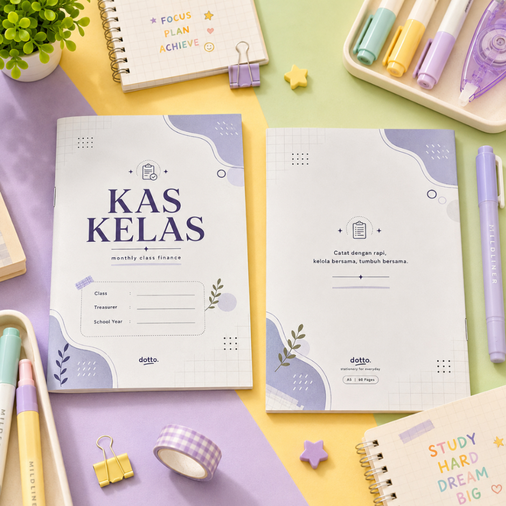 Catatan Kas Bulanan Sekolah Aesthetic Buku Kas Kelas A5