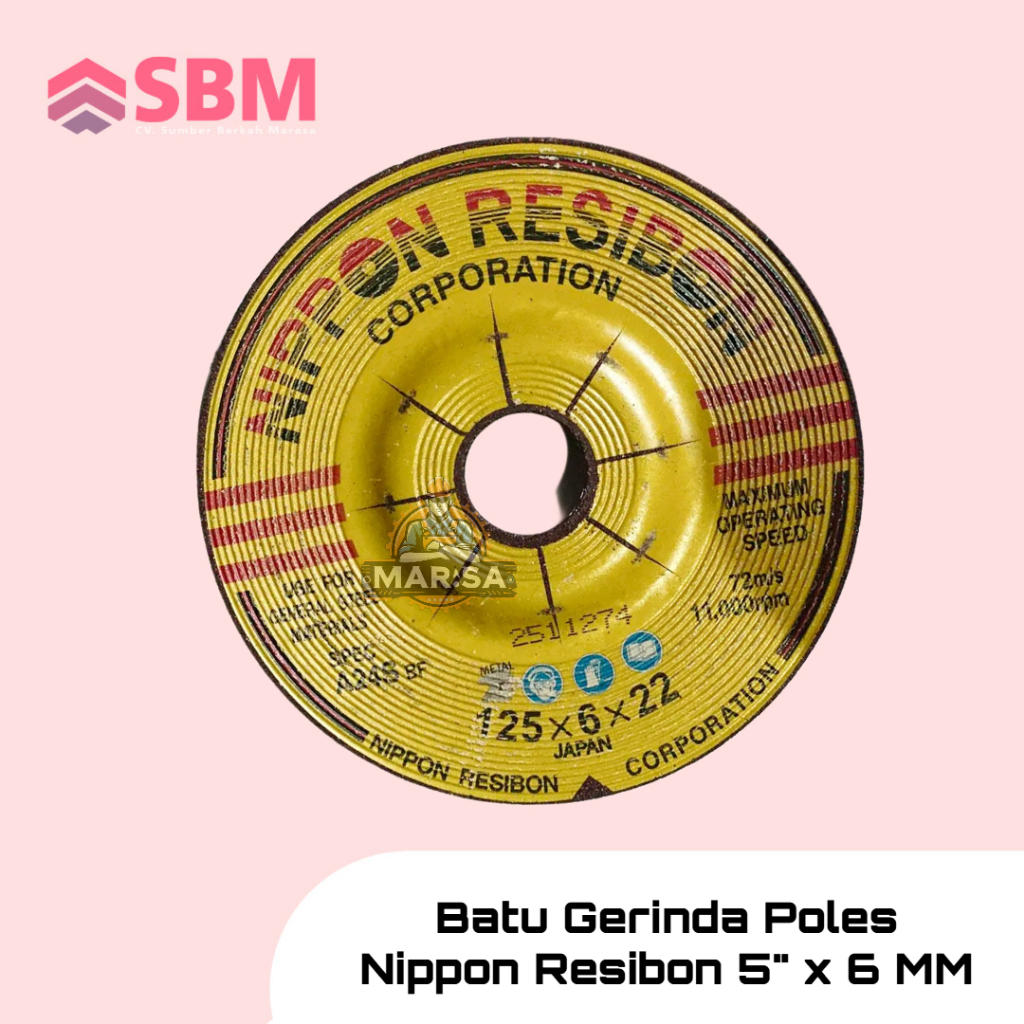Batu Gerinda Poles Nippon Resibon 5" x 6 MM