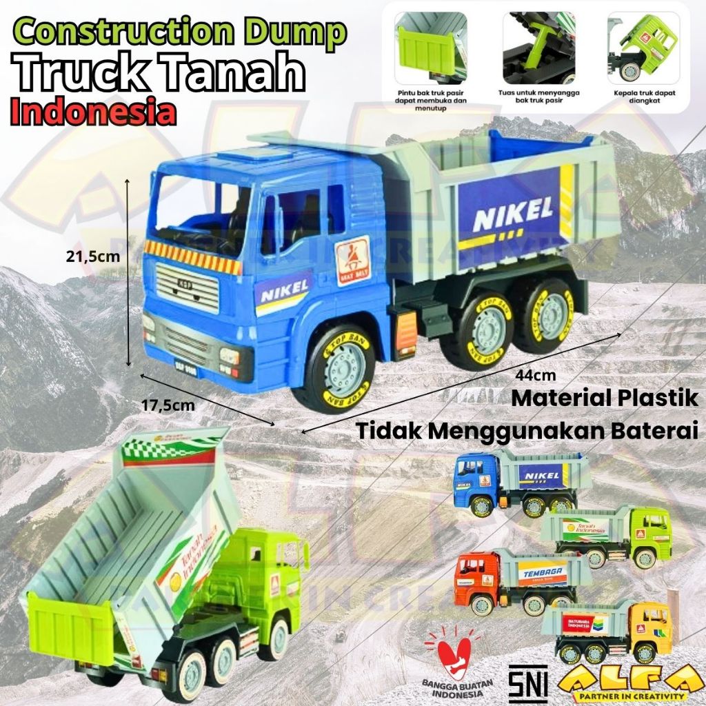 Toko Mainan ALFA Construction DumpTruck Tanah Indonesia KGP8080