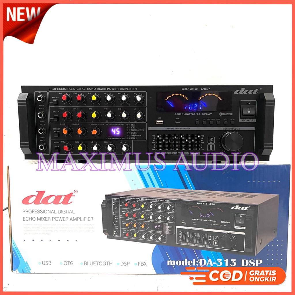 Power Amplifier Karaoke DAT DA 313 DSP Original Bluetooth - SD Card Da313DSP dt 313DSP bagus ( BISA 