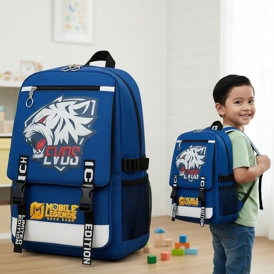 Safiyya Tas Anak Tas sekolah 51 motif evos backpack - tas anak evos - ransel sekolah anak laki-laki