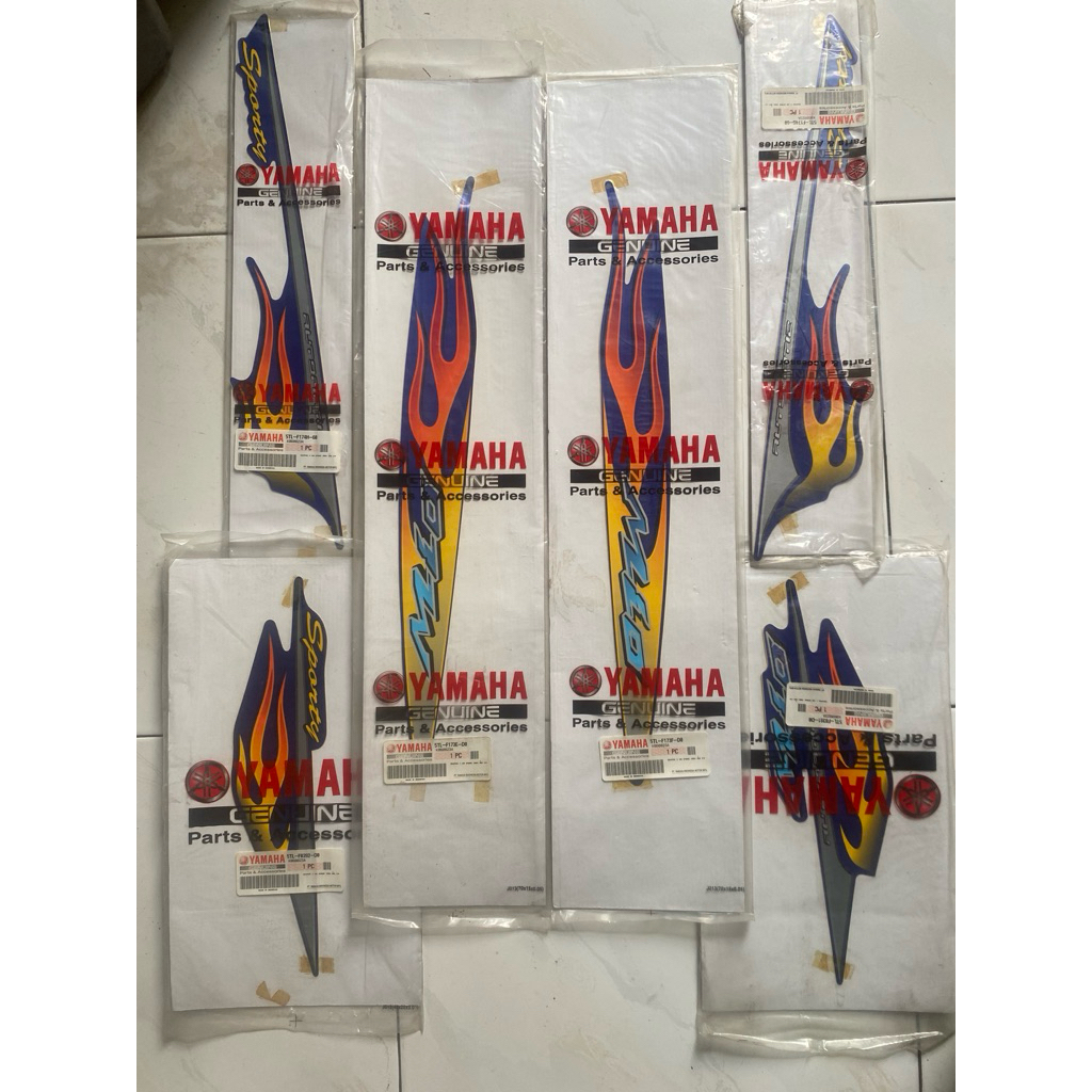 stiker striping mio sporty biru api original yamaha
