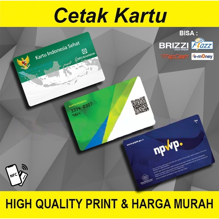 CETAK KARTU BPJS KIS, BPJS Ketenagakerjaan & NPWP GLOSSY / MENGKILAP