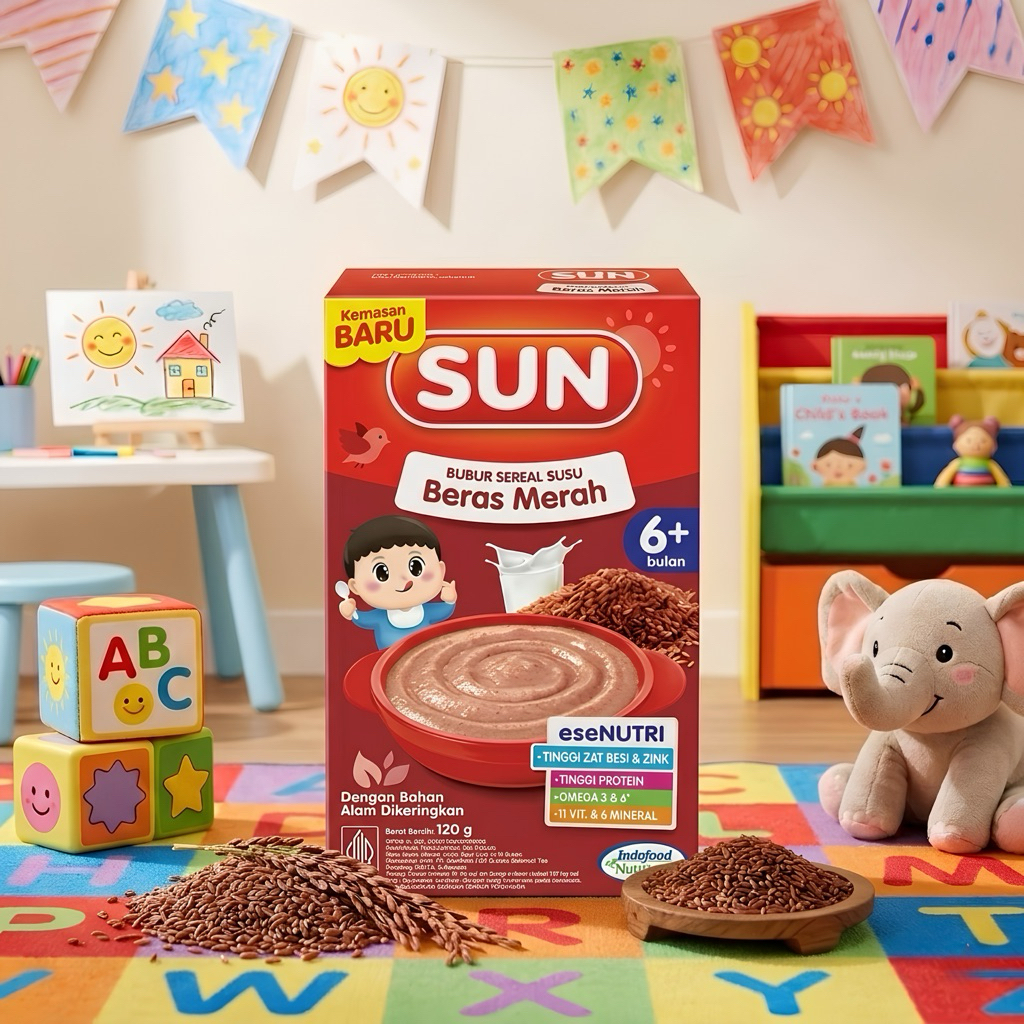 Sun Bubur Bayi Beras Merah 120 gram / Sun Beras Merah / Sun Bubur Sereal Susu Beras Merah