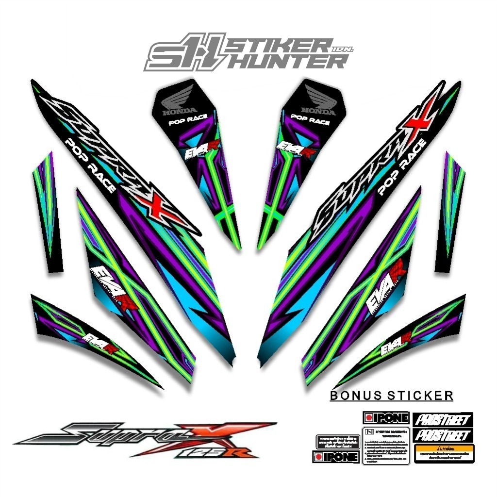 STRIPING STIKER DECAL SUPRA X 125 R 2007 - 2013 MTF EVANGELION 1 / STIKERHUNTER / STRIPING MODIF