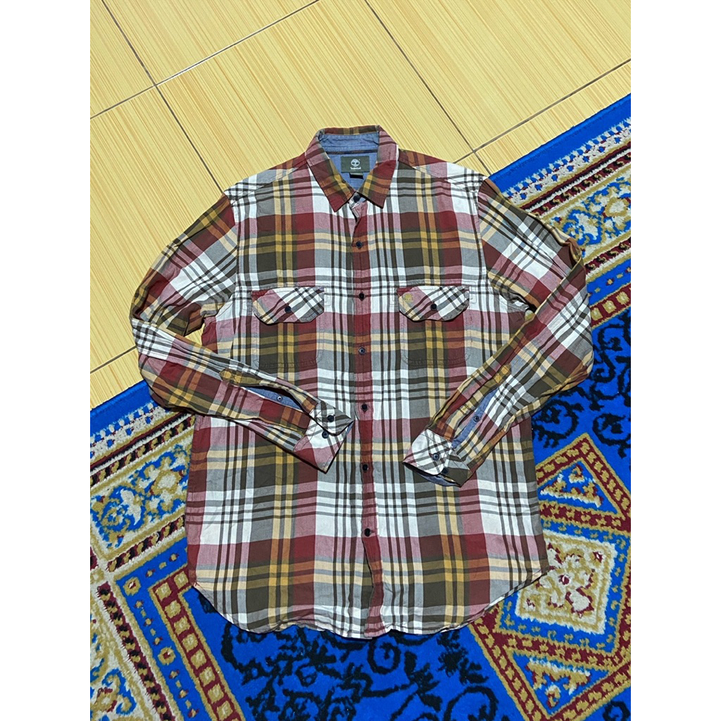 Kemeja Lengan Panjang Timberland Kotak-Kotak - size M