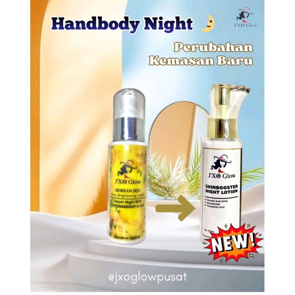 Hand Body Whitening Korean Jeju J'XO Glow  Night with AHA & Chromabright Serum
