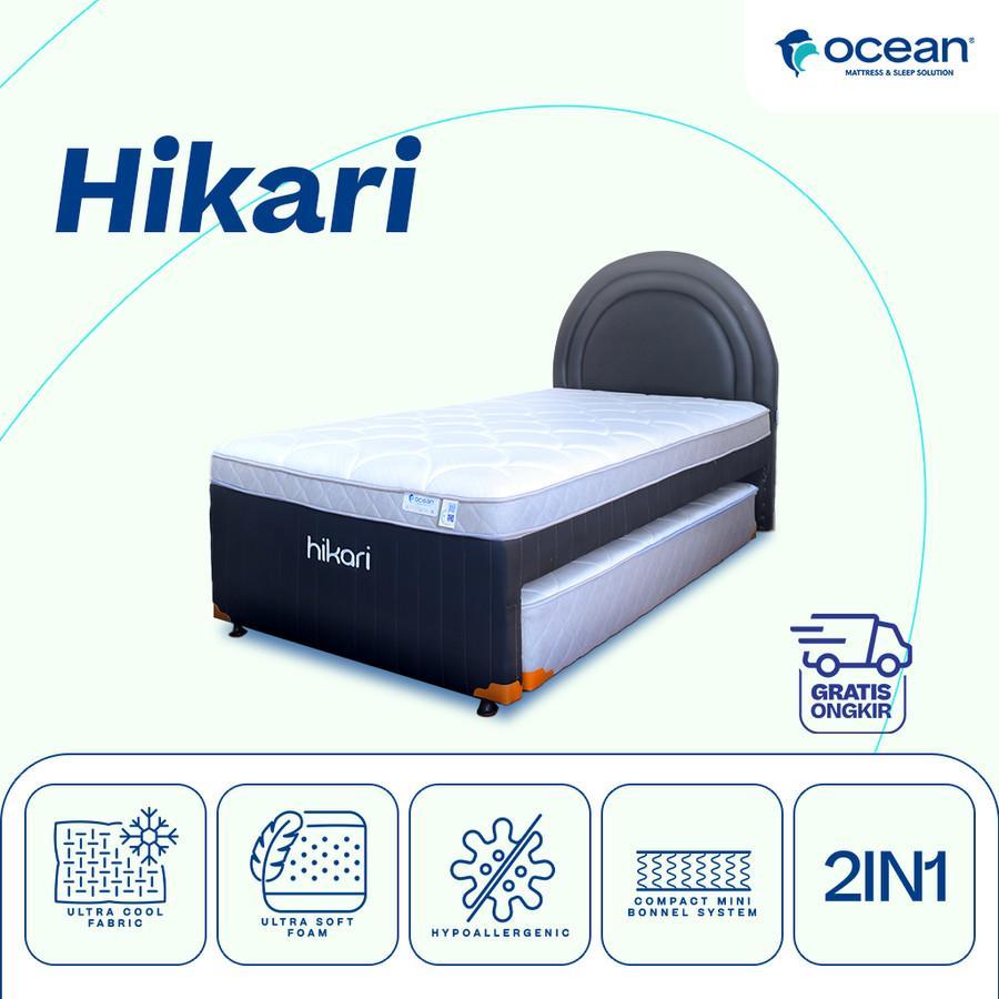 OCEAN Springbed Kasur Bed 2in1 / Bed Dorong Type HIKARI [SET]