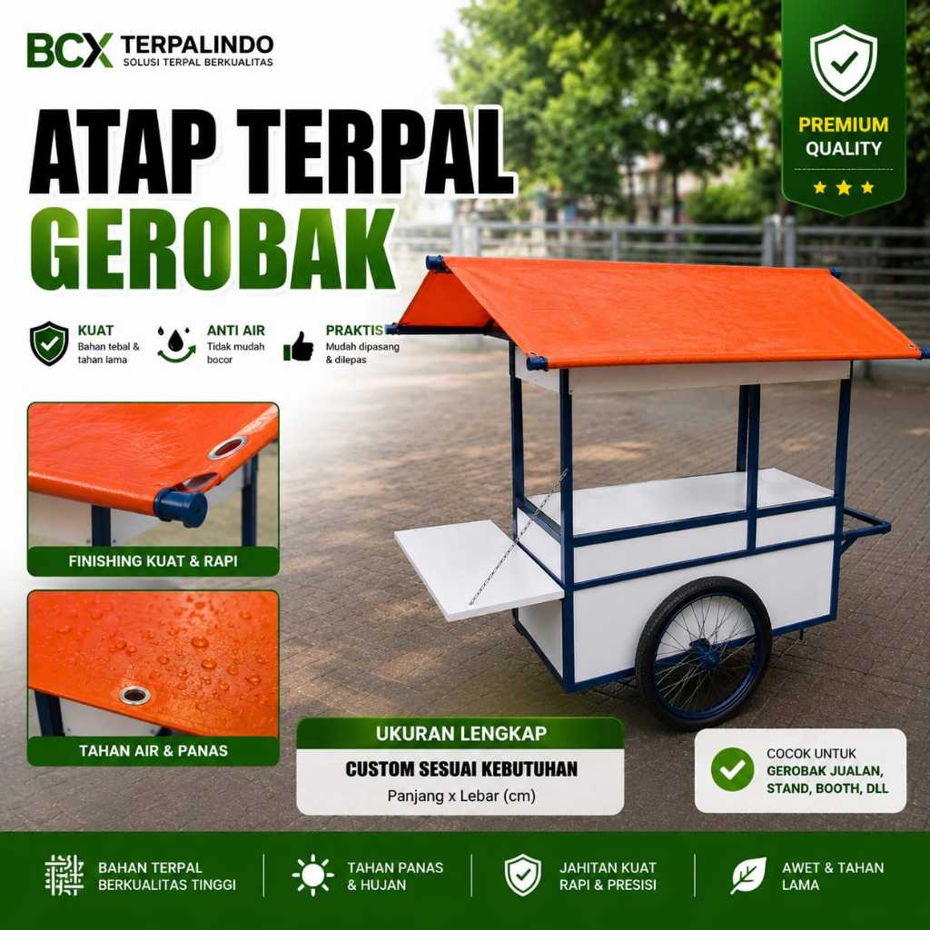 TERPAL ATAP GEROBAK BISA DIGULUNG BAHAN TEBAL