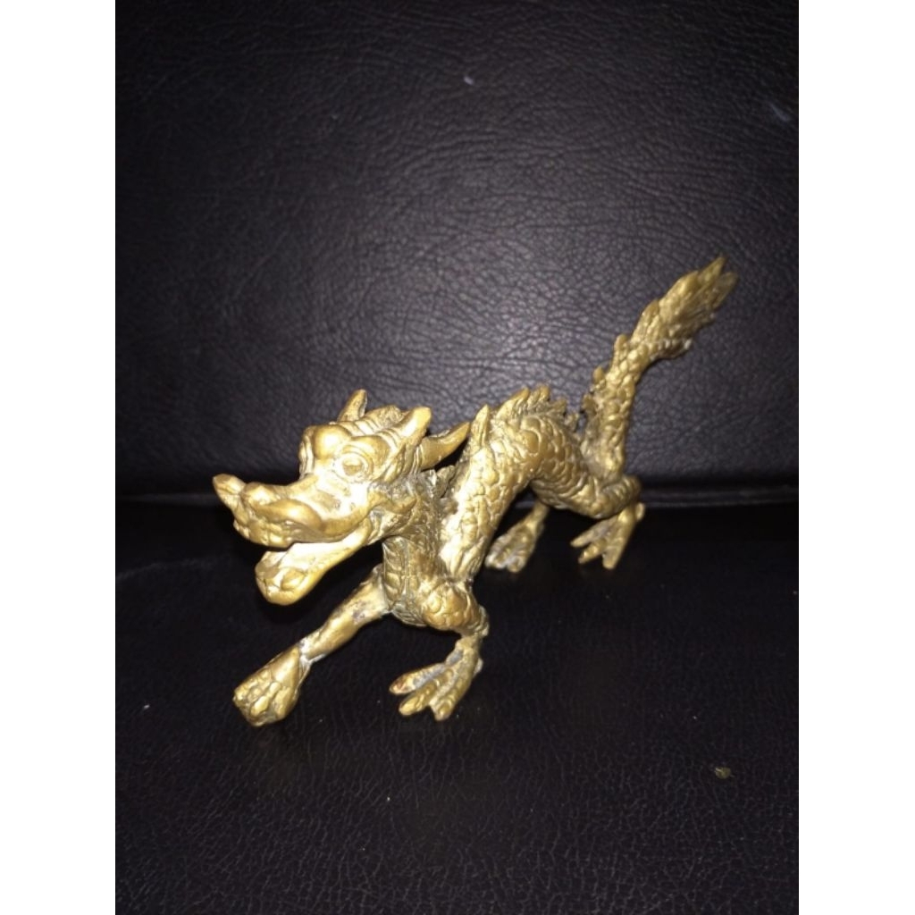 Barang Antik Patung Naga Kuningan Original