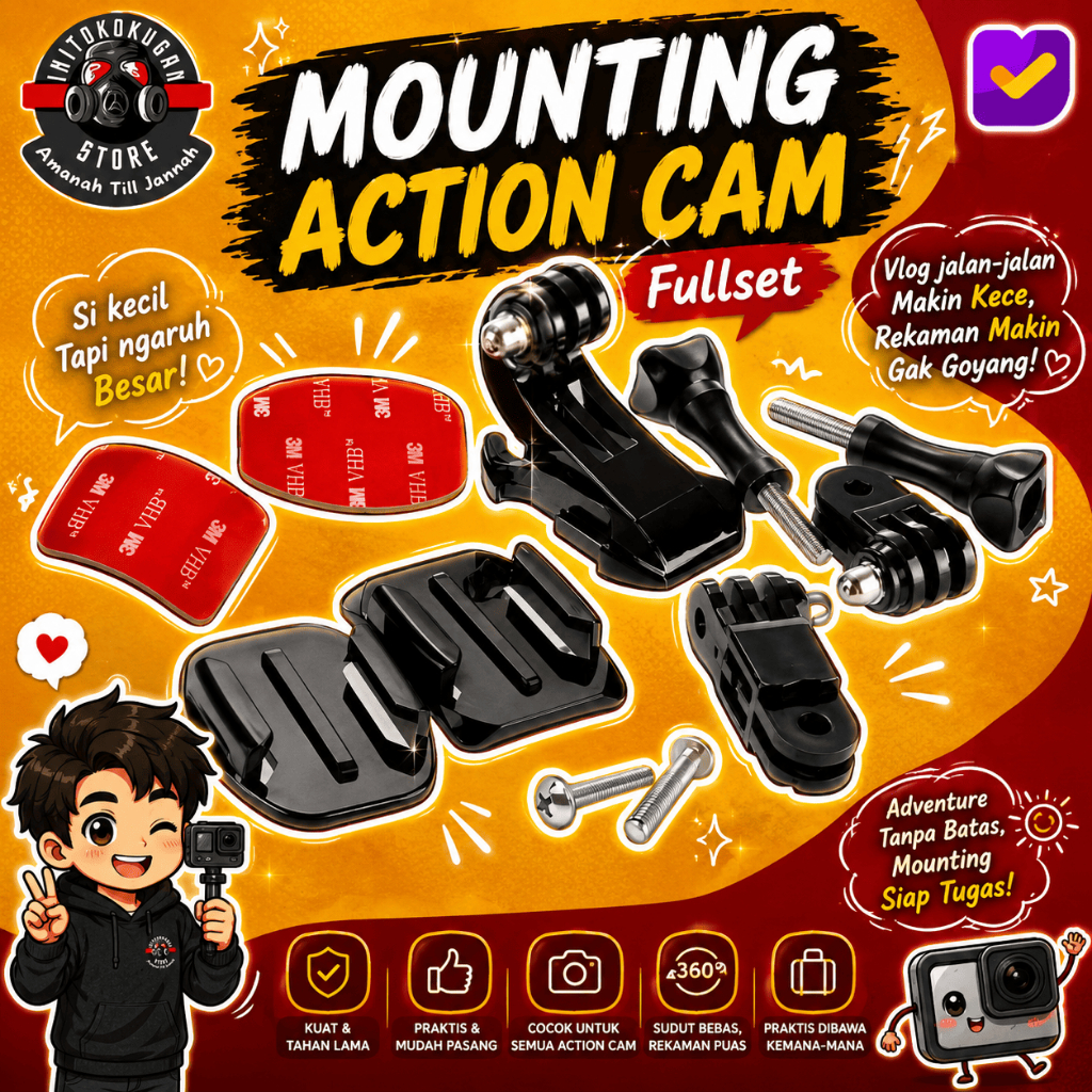 Helmet Mounting / Helmet Mount Universal Action Cam GOPRO,Xiaomi Yi