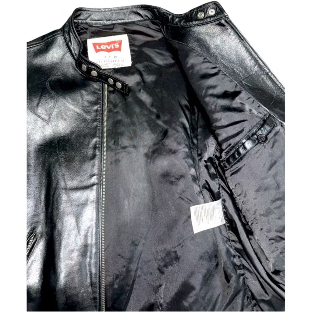 Levi's Strauss Genuine Horse Skin Café Racer Leather Biker Jacket X Jaket Kulit Avirex Harley Davids