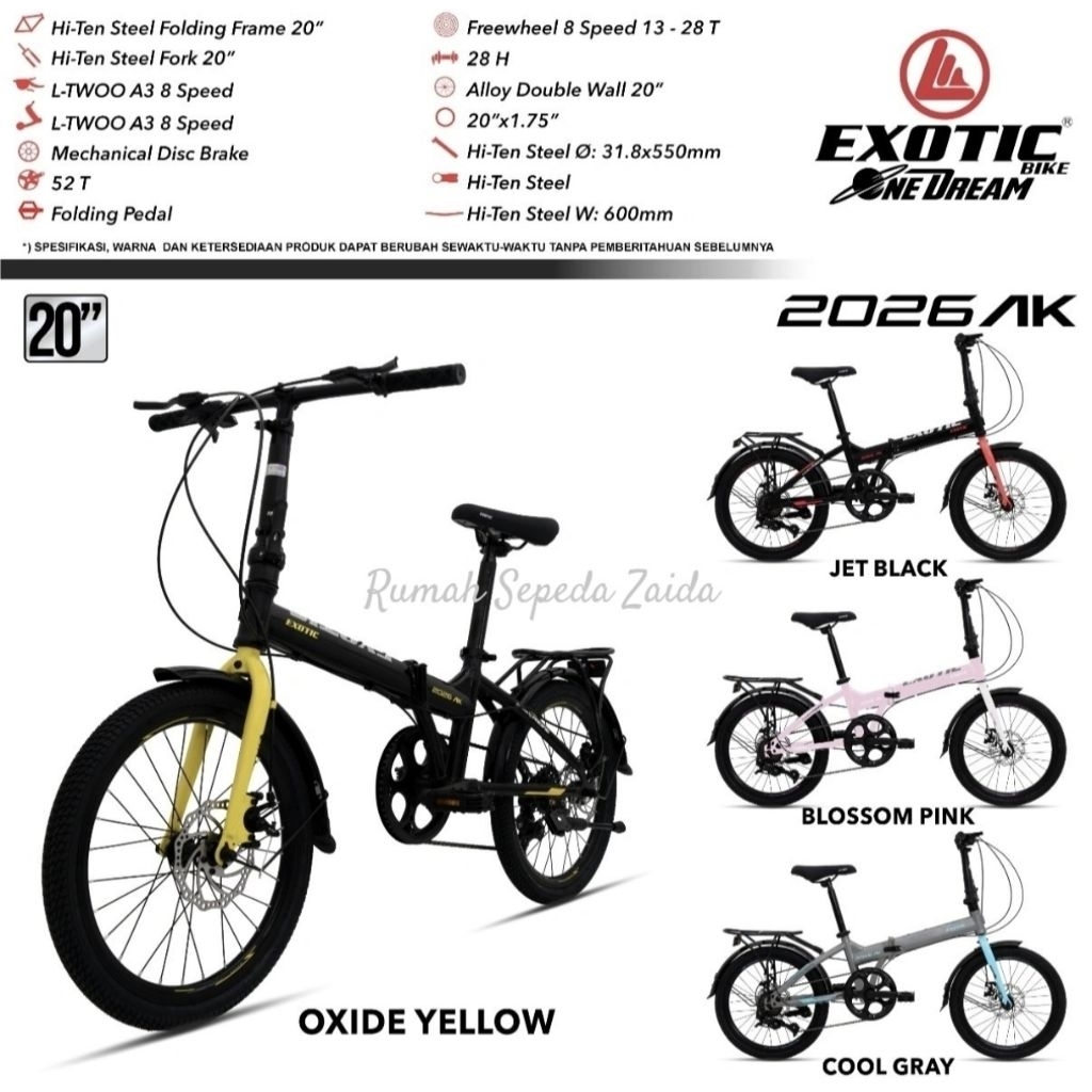 Sepeda Lipat 20 inc Exotic 2026 AK by Pacific