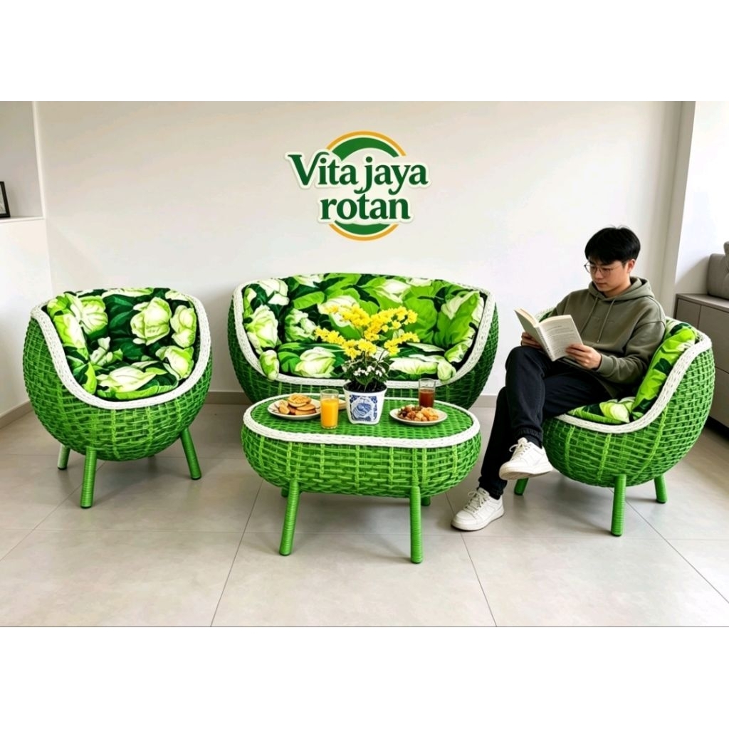sofa  kursi  brekele rotan sinten