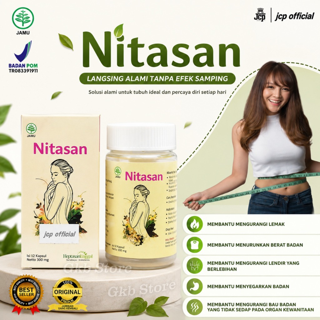 Nitasan Pelangsing 12 Kapsul - Obat Diet Herbal Ampuh Penurun Berat Badan dan Lemak Tubuh Alami Tanp