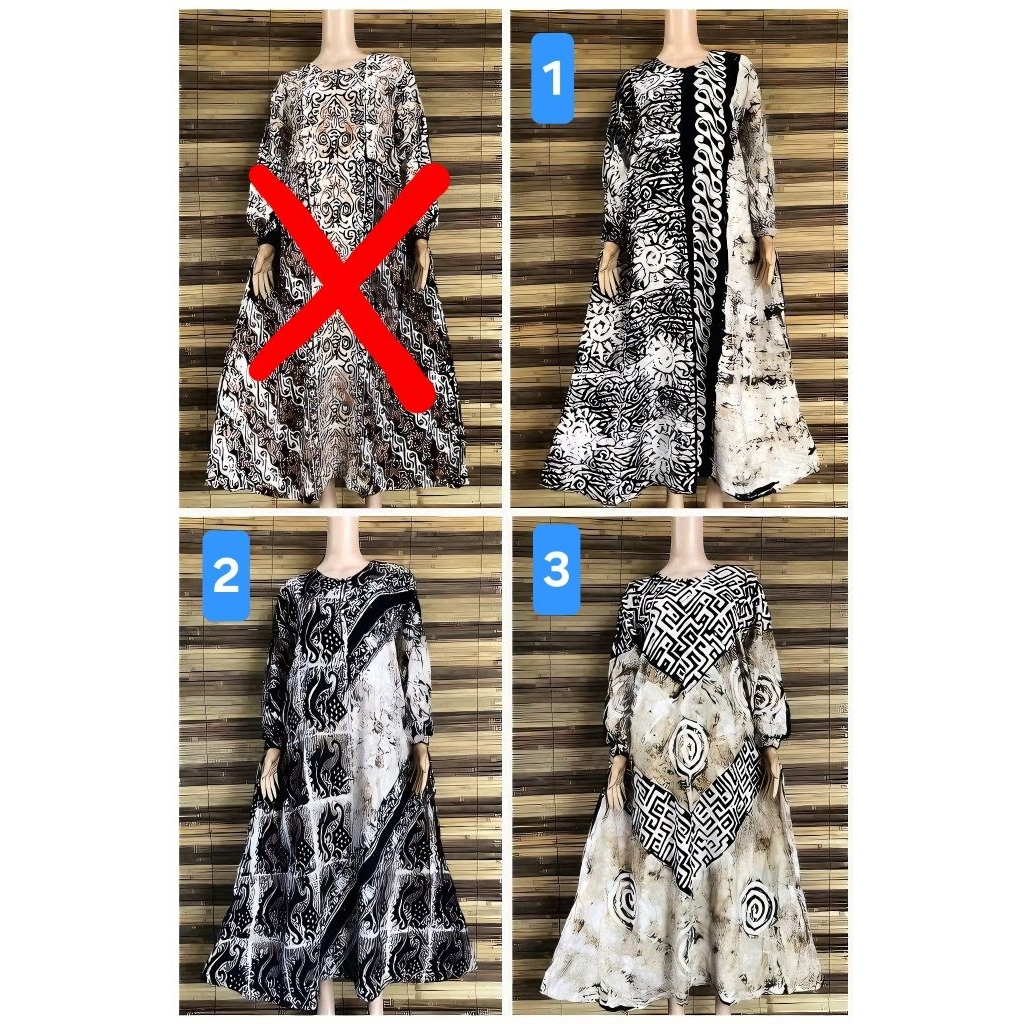 Gamis Rayon Santung motif jumbo