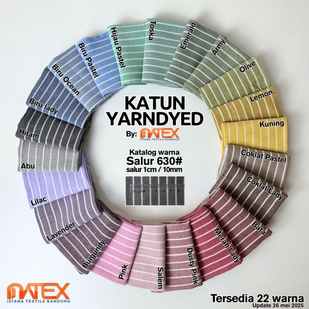 Kain katun yarndyed garis 1 cm | kain yarndyed | kain katun | kain garis