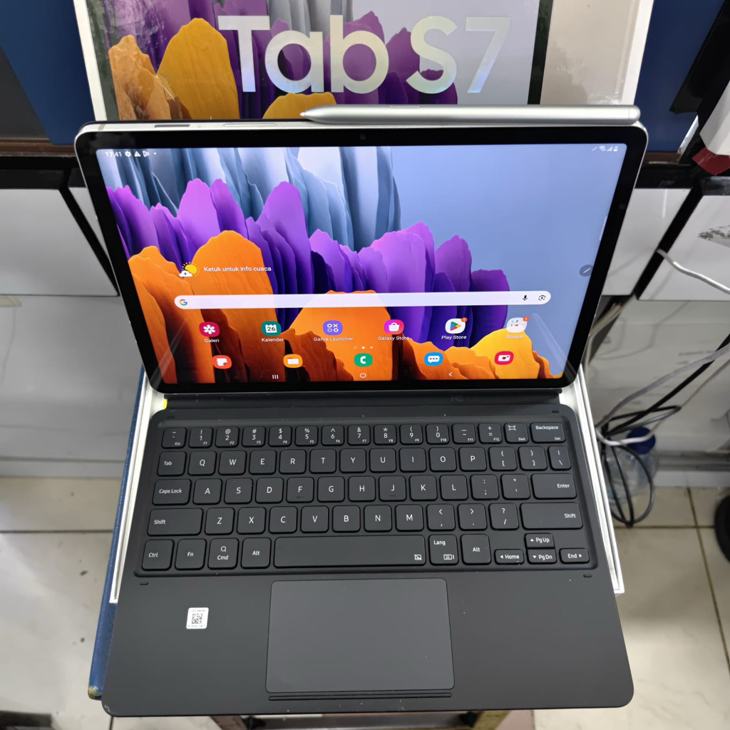 Samsung tab s7 5g ram 6/128 second resmi fullset original plus keyboard pencil temurah