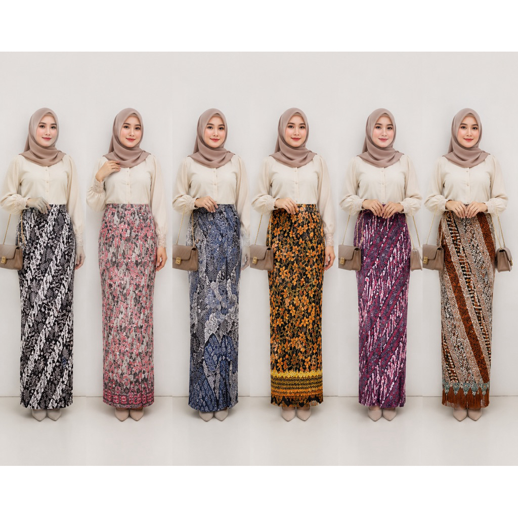 Rok Plisket Batik Panjang / Rok Batik / Rok Kebaya / Rok Wisuda / Bawahan Kebaya / Bawahan Batik
