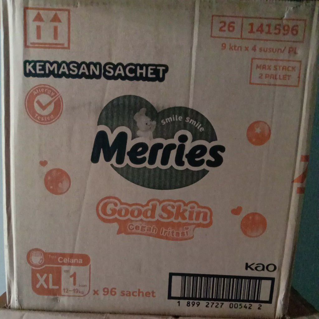 Merries xl renceng 1 karton (96 suchet)