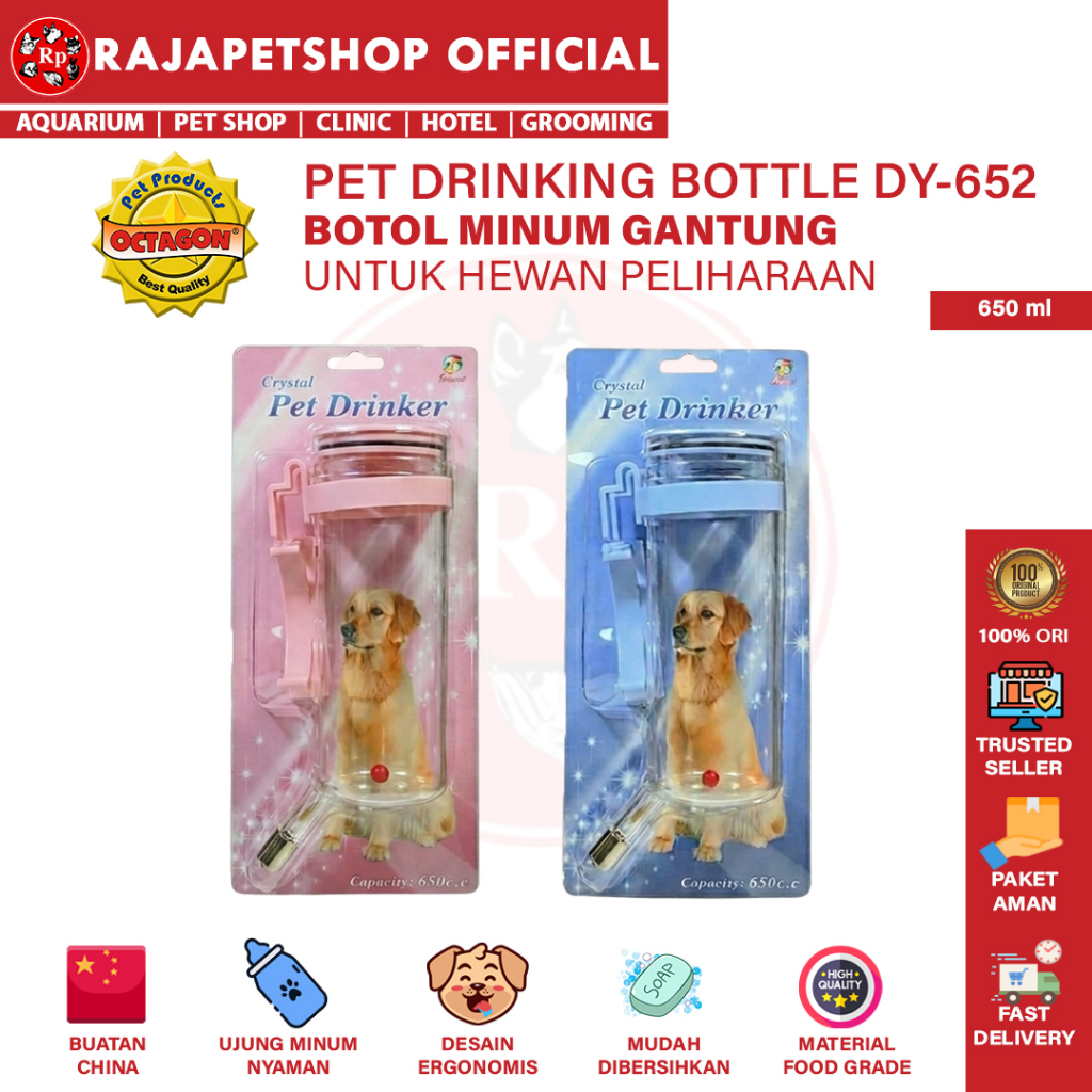 OCTAGON PET DRINGKING BOTTLE DY-652 - BOTOL MINUM GANTUNG UNTUK HEWAN PELIHARAAN
