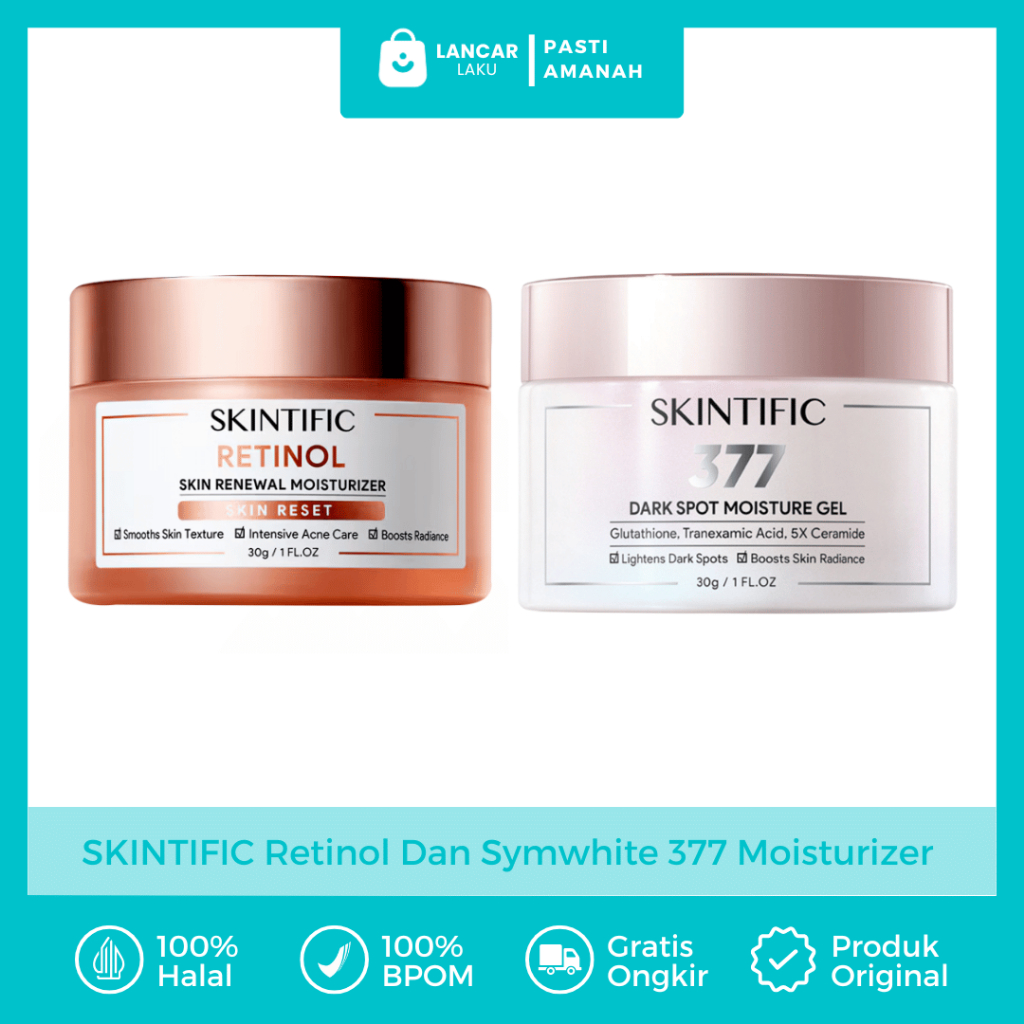 SKINTIFIC Retinol Moisturizer Cream Original Krim Malam Penghilang Flek Hitam Keriput Kerutan Wajah 