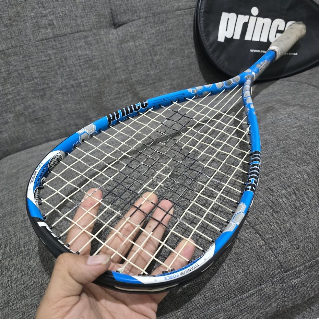 squash rackets Prince titanium force raket squash blue white color
