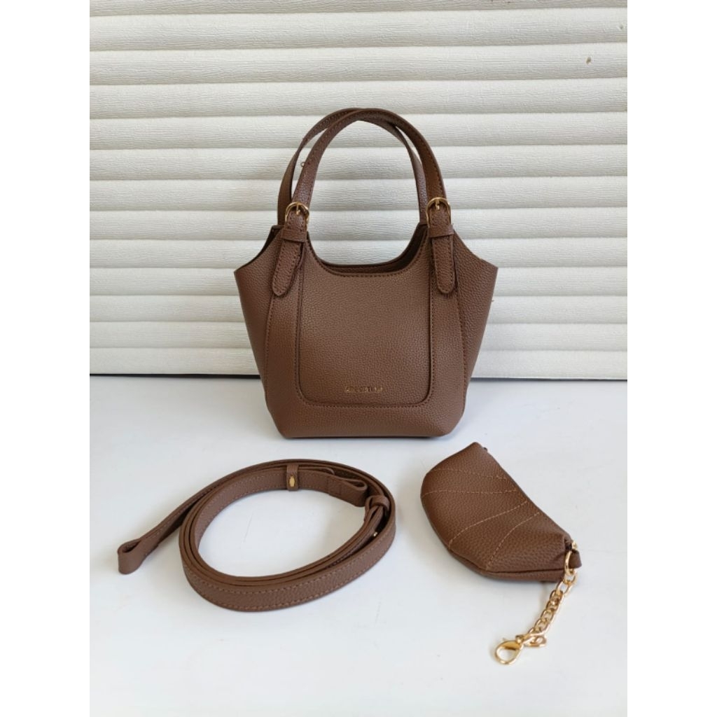 [Preloved] Les Catino Wilona Satchel Hand Bag + Sling Bag