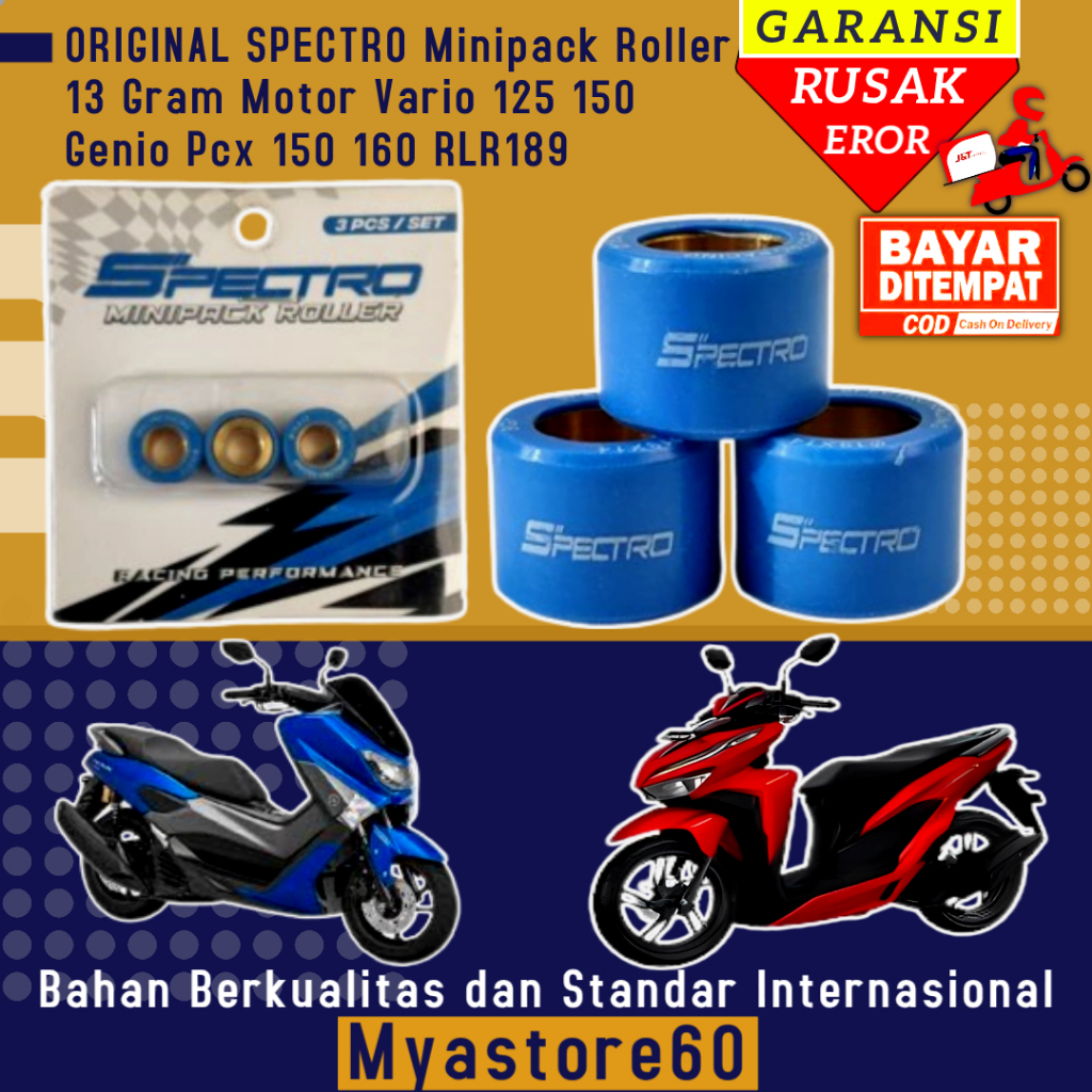 ORIGINAL SPECTRO Minipack Roller 13 Gram Isi 3 Pcs Motor Vario 125 150 Genio PCX 150 160 RLR189