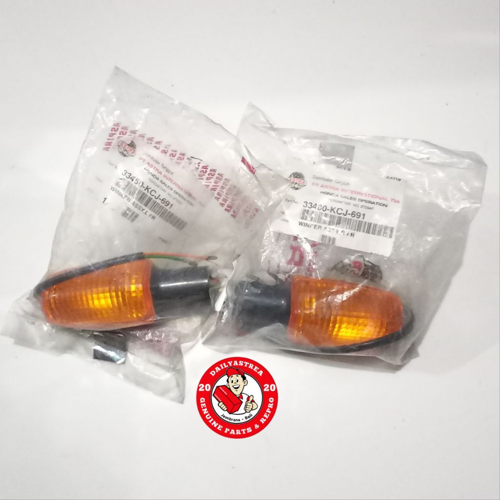 WINKER ASSY LAMPU SEIN RITING DEPAN KIRI KANAN HONDA TIGER 2000 LAWAS TILAS LAMA ORIGINAL 33400-KCJ-