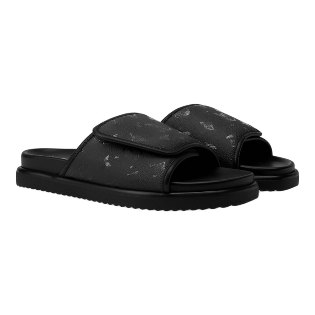 Damen Herren Sandal Slip On Velcro Strap Black L Homme
