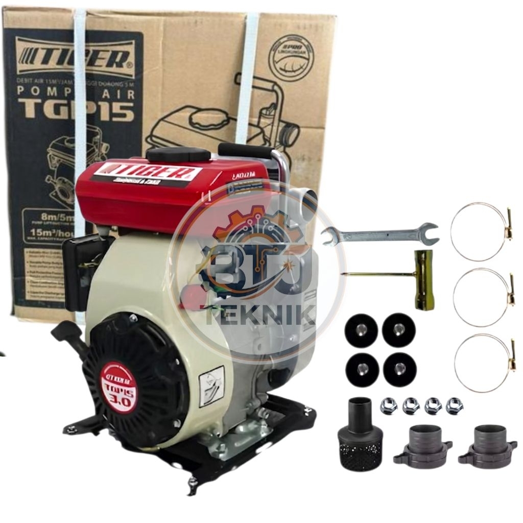 Mesin Waterpump Alkon TIGER Pompa Sedot Air Irigasi Sawah 1.5 Inch Penyedot Air Sawah Kolam TGP-15 T